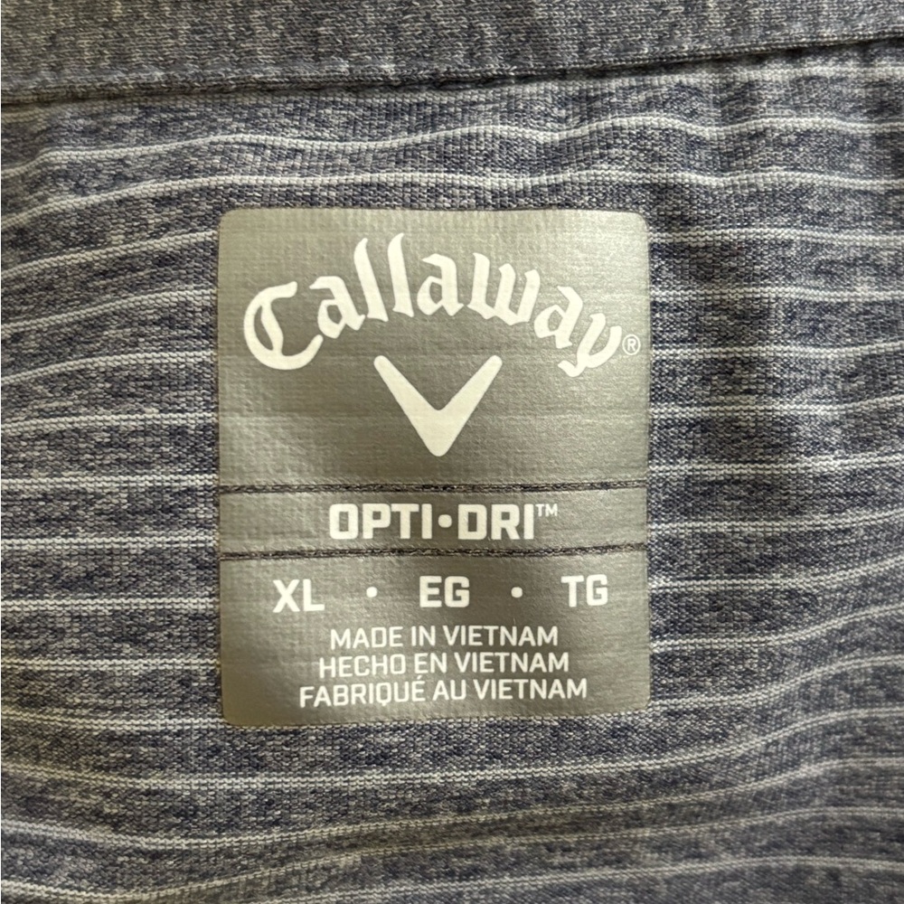 Callaway Heather Blue Striped Polo Shirt, size XL - Picture 3 of 5